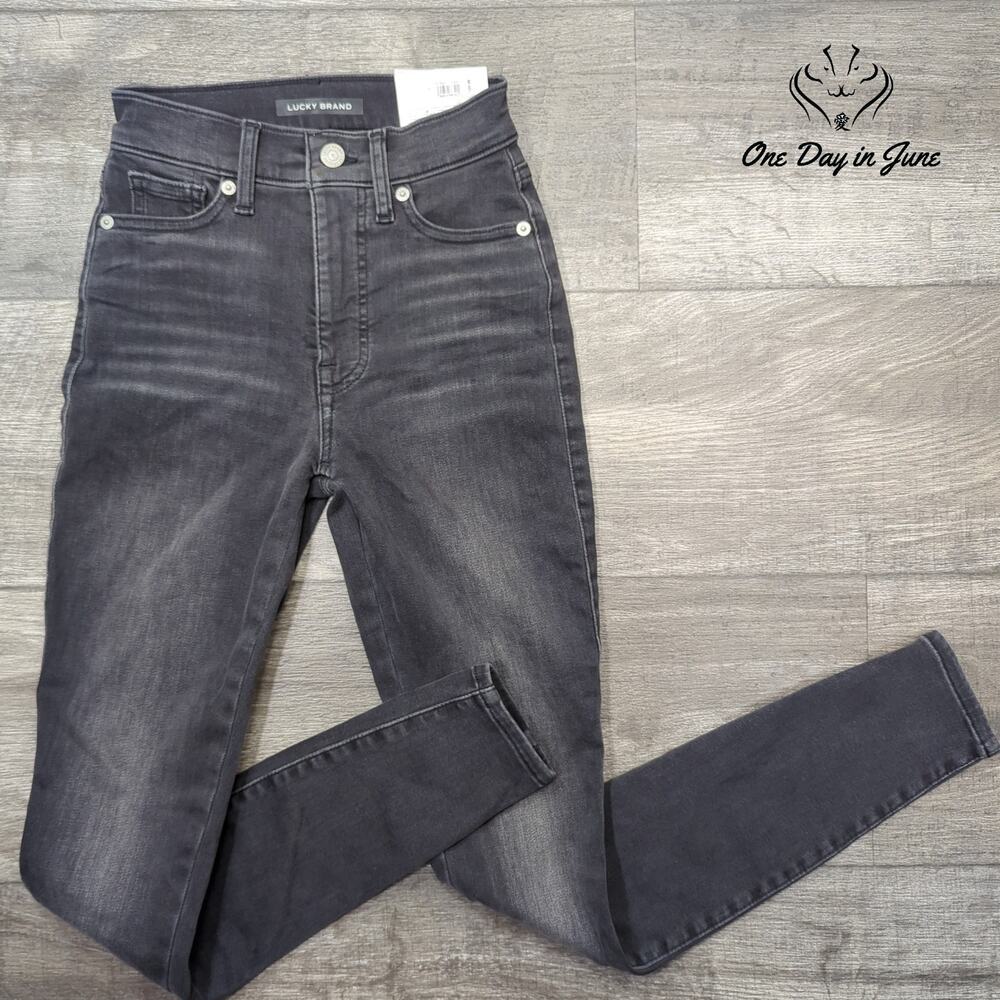 Lucky Brand Uni Fit High Rise Skinny Ankle Jeans Black NWT Juniors Size 1